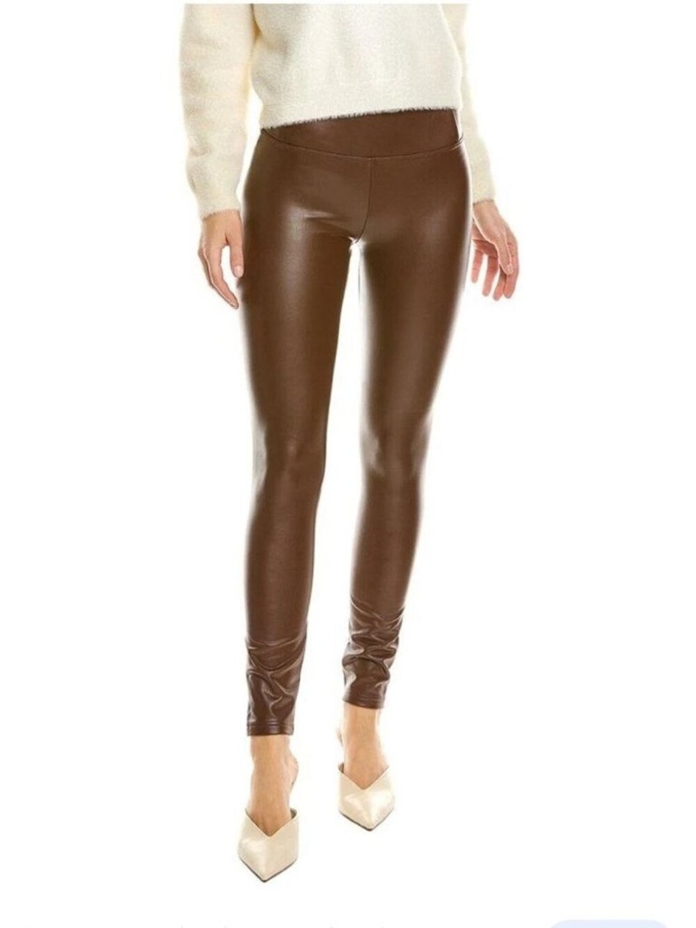 Bagatelle Chocolate Brown Faux Leather Leggings S